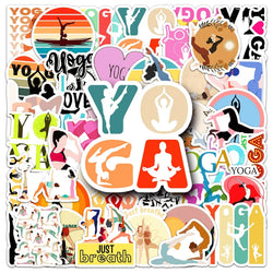 Yoga Sticker Pack: Fitness, Exercise, Laptop, Luggage, Skateboard, Fun Decals for Kids (Online Order Only)