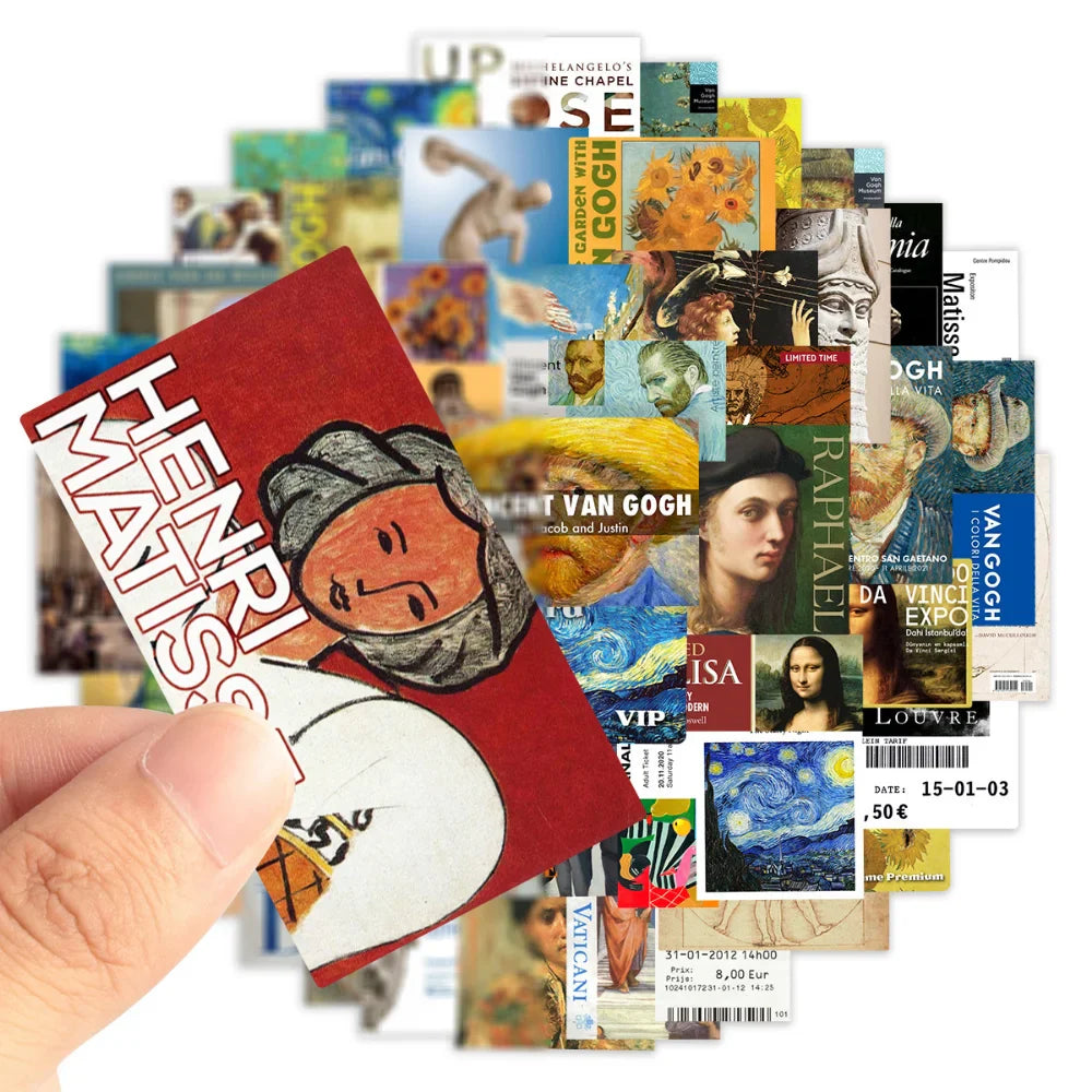 10/50Pcs Oil Painting Style Art Pattern Artist Van Gogh Stickers for Laptop Phone Guitar Suitcase Notebooks Motorcycle Sticker (Online Order Only)