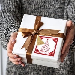 40-100pcs Square Merry Christmas Stickers Seal Labels 5cm Red Santa Claus Labels For Christmas Gift Decorate Sticker (ONLINE ORDER ONLY)