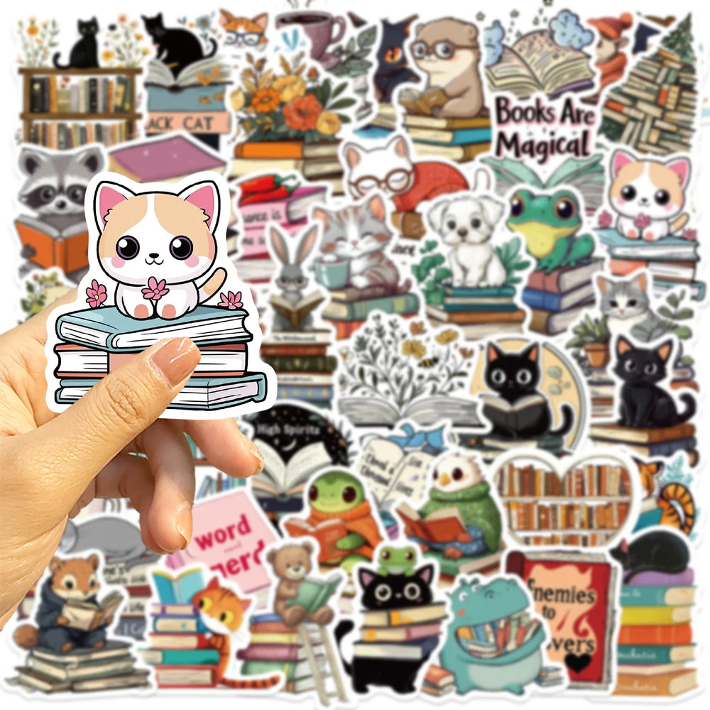 50PCS Animals Reading Stickers for Toy DIY Luggage Laptop Guitar Skateboard Phone Case Bike Car Cartoon Stickers (ONLINE ORDER ONLY)