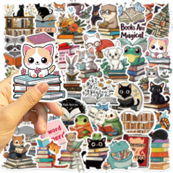 50PCS Animals Reading Stickers for Toy DIY Luggage Laptop Guitar Skateboard Phone Case Bike Car Cartoon Stickers (ONLINE ORDER ONLY)
