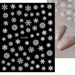 3D Gold Glitter Snowflake Nail Sticker Winter Reflective Elk Star Balloon Christmas Tree Foil Xmas New Year Decal Tips Decoratio (ONLINE ORDER ONLY)