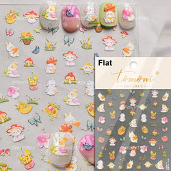 Cute Colored Mushrooms Water Bubbles Umbrella-shaped Plant Various Shapes Fungi Lovely Adhesive Nail Art Stickers Manicure Decal (ONLINE ORDER ONLY)