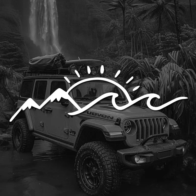 Mountain Sea And Sun Lover Stickers Vinyl Creative Fun Car Stickers, Motorcycles, Trucks, Laptops,Water Bottles, Etc (ONLINE ORDER ONLY)