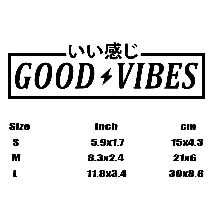 "GOOD VIBES"Stickers，decal For Car Door And Window Decoration Stickers Car Accessories ,Fun Decorative Stickers, Motorcycle (ONLINE ORDER ONLY)