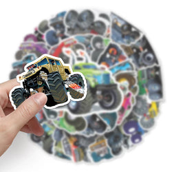 10/30/50PCS Monster Truck Stickers PVC Cool Graffiti Decals Kids Toy Cool Car Decals DIY Notebook Laptop Skateboard Luggage Bike (Online Order Only)