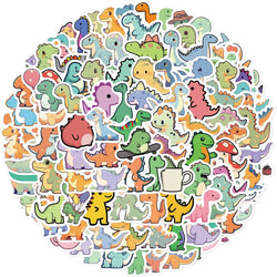 100PCS Cartoon Small Dinosaur PVC Sticker Aesthetic Children's Decoration Scrapbooking Stationery School Supplies for Kids﻿ (ONLINE ORDER ONLY)