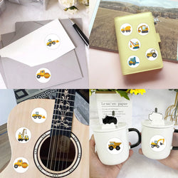 100-500pcs Engineering vehicle Stickers Cute Handmade Stickers Party Gifts Decorative Labels Scrapbook Stationery Stickers (Online Order Only)