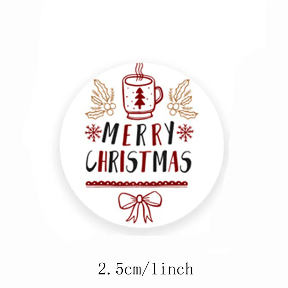 100-500pcs Merry Christmas Sticker Holiday Party New Year Decoration Gift Box Seal Sticker Baking Label Packaging Sticker (ONLINE ORDER ONLY)