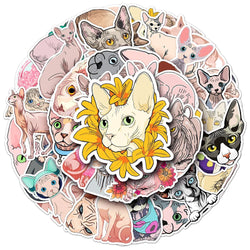 Sphinx Cat Cartoon Stickers for Phone Laptop Luggage Skateboard - 10/30/50PCS (Online Order Only)