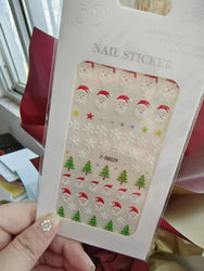 5D Embossed Gingerbread Man Nail Art Sticker Cute Christmas Winter Santa Claus Snowflake Elk Engraved Slider Manicure Decoration (ONLINE ORDER ONLY)