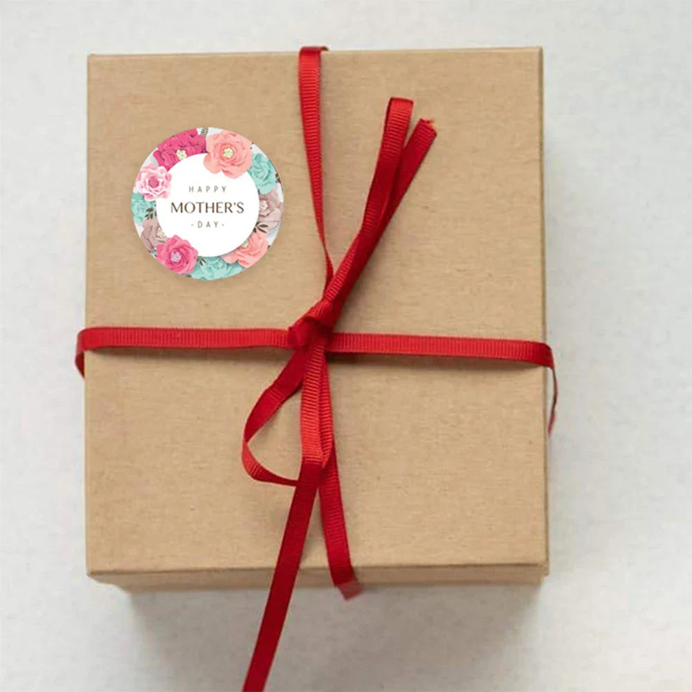100-500pcs New Round Shape 100pcs Happy Mother's Day Gifts Label Sticker Kraft Happy Birthday Gifts Label Tag (ONLINE ORDER ONLY)