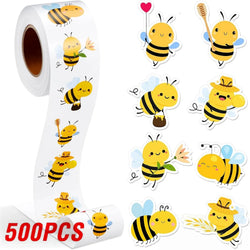 100-500pcs Cartoon Bee Stickers Cute Animal Sticker Waterproof Self-Adhesive Paper Mobile Rewards Sealing Label Decal Stationery (ONLINE ORDER ONLY)