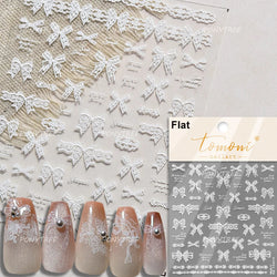 Retro Blue Bowknot Butterfly Love Heart Pendent Hot Stamping Gold Silver Adhesive Nail Art Stickers Manicure Decals Wholesale (Online Order Only)