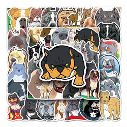 10/30/50PCS Cool American Bully Pitbull Stickers Cartoon Dog Wall Decals DIY Skateboard Luggage Phone Laptop Fridge Bike Kid Toy (Online Order Only)