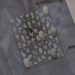 Petal Numerous Flowers Luxuriant Plant Garden Yellow Stamen Charming 5D Soft Relief Adhesive Nail Art Sticker 3D Manicure Decals (ONLINE ORDER ONLY)