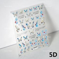 Steam Punk Butterfly Gear Green Star Gold Stamping Self Adhesive Nail Art Decoration Stickers Illusion Polarized Manicure Decals (ONLINE ORDER ONLY)