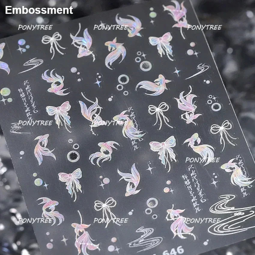 Beach Colourful Conch Dolphin Shell Starfish Jellyfish Star Summer Sea Wave Vacation Mode Water Bubble Nail Art Stickers Decals (Online Order Only)