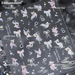 Beach Colourful Conch Dolphin Shell Starfish Jellyfish Star Summer Sea Wave Vacation Mode Water Bubble Nail Art Stickers Decals (Online Order Only)