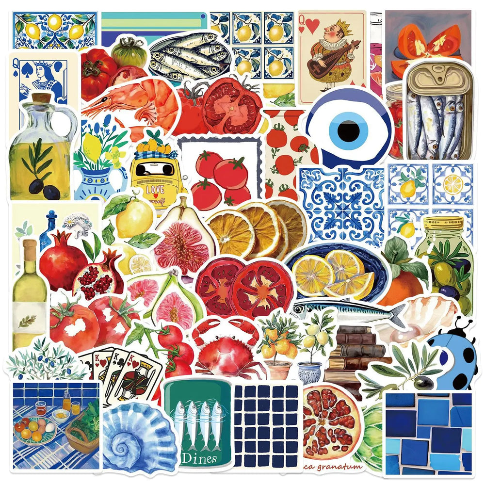 Mediterranean Tomato Graffiti Stickers Waterproof DIY Phone Guitar Laptop Helmet Cup Album Toy (ONLINE ORDER ONLY)