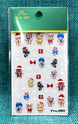 5D Embossed Gingerbread Man Nail Art Sticker Cute Christmas Winter Santa Claus Snowflake Elk Engraved Slider Manicure Decoration (ONLINE ORDER ONLY)