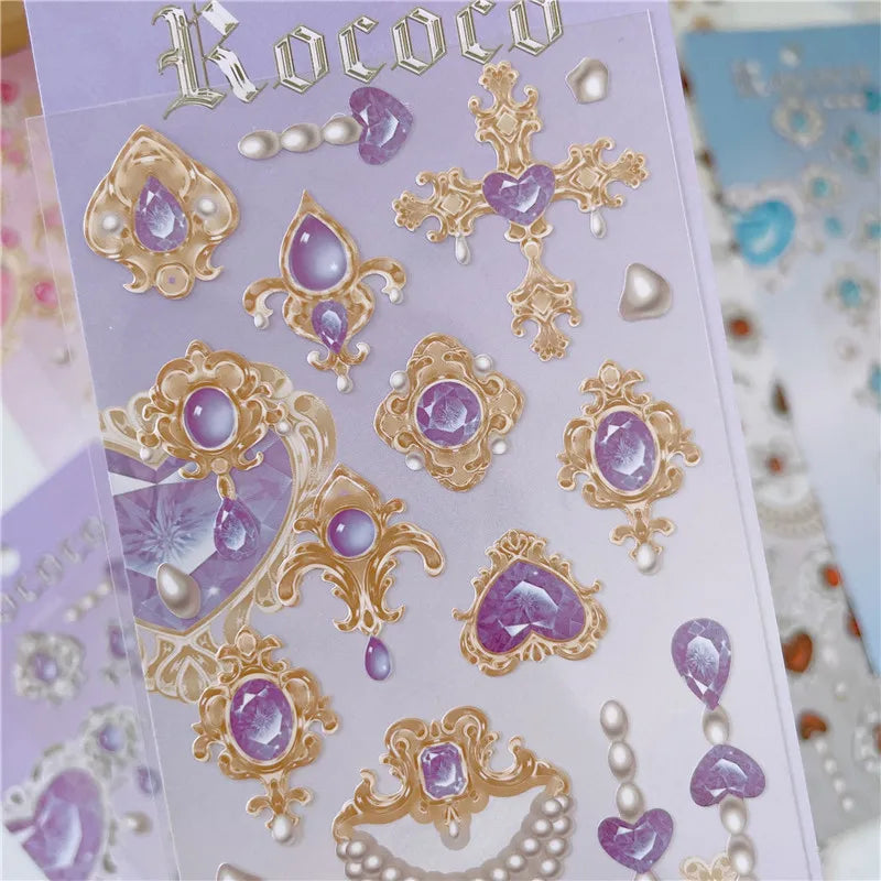 Cute Love Gem Pearl Stickers Diary Scrapbooking DIY Album Decoration Sticker Aesthetic Personalized INS Kawaii Korean Stationery (ONLINE ORDER ONLY)