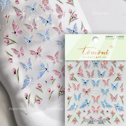 Colourful Butterfly Insect Animals Charming Jelly Special Workmanship 5D Soft Relief Adhesive Nail Art Stickers Manicure Decals (Online Order Only)