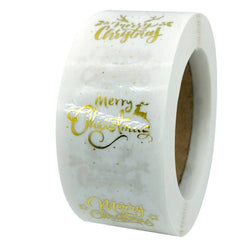 100-500pcs Merry Christmas Stickers Round Holidays Stickers For Xmas Thank You Greeting Cards Sealing Gift Decoration Stickers (Online Order Only)