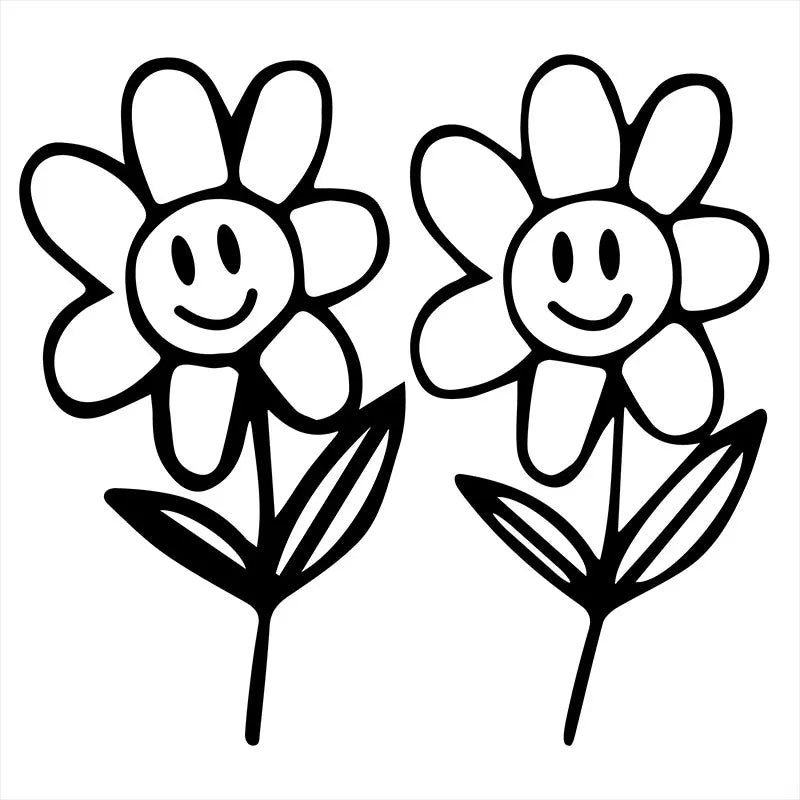 Flower Buds Car Sticker Plant Interior Decoration Rear View Mirror Fashion Stickers Creative Sport PVC Vinyl Decals (ONLINE ORDER ONLY)