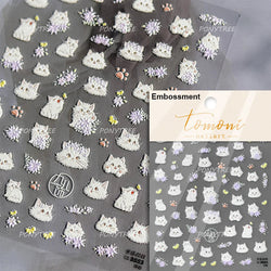 Cartoon Black Kitten Cute Cat Star Moon Bowknot Cat's Paw Flaky Cloud Self Adhesive Nail Art Decoration Stickers Manicure Decals (ONLINE ORDER ONLY)