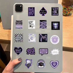 10/30/60PCS INS Purple Black PVC Sticker Aesthetic DIY Decoration Scrapbooking Stationery Hand Accounting Supplies for Kids (ONLINE ORDER ONLY)