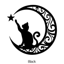 Cute Cat Stargazing Stickers，White and Black，For Cars, Trucks, Walls, Motorcycles (ONLINE ORDER ONLY)