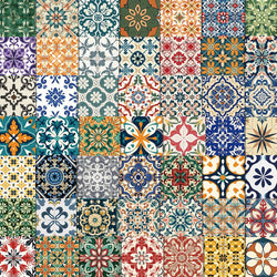 Vintage Bohemia Tile Stickers Decals Waterproof for Laptop Motorcycle Phone Car Kids Toy (Online Order Only)