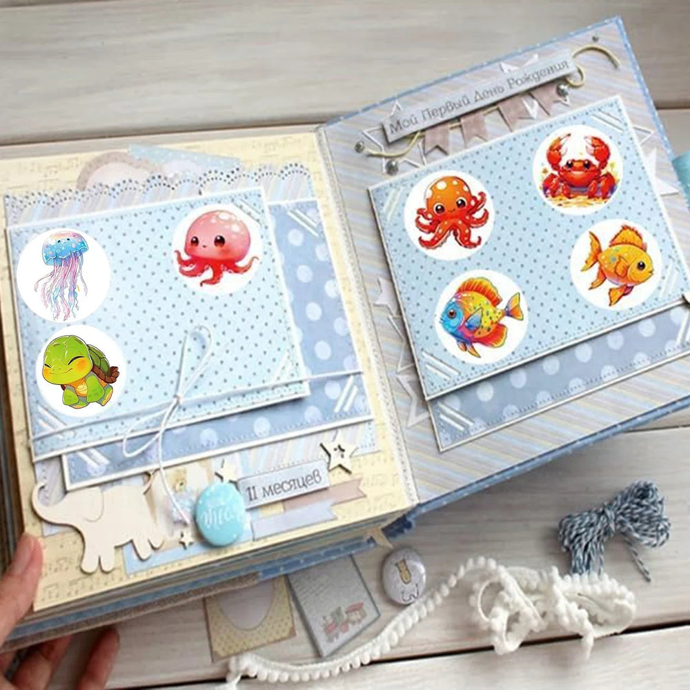 100-500pcs Cartoon Marine Animals Stickers Reward Stickers Party Gift Seal Label Children Stationery Stickers (ONLINE ORDER ONLY)