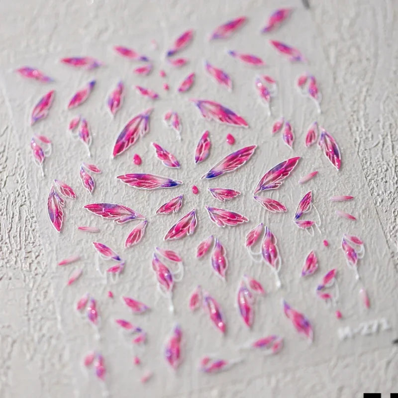 Charming White Shiny Pearl Rhinestone Wings Feathers Crown Moon Stars 3D Self Adhesive Nail Art Sticker Manicure Decal Wholesale (ONLINE ORDER ONLY)