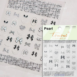 Colourful Grid Bowknot Charming Silk Ribbon Tie Chic 5D Self Adhesive Nail Art Sticker Sparkle Crystal Rhinestone Manicure Decal (ONLINE ORDER ONLY)