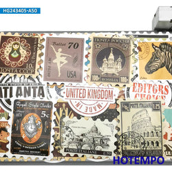 20/30/50Pieces, Stamp Style stickers, Travel Label Ticket, Retro Postmark, for DIY Creative Decoration, Sticker Toys (Online Order Only)