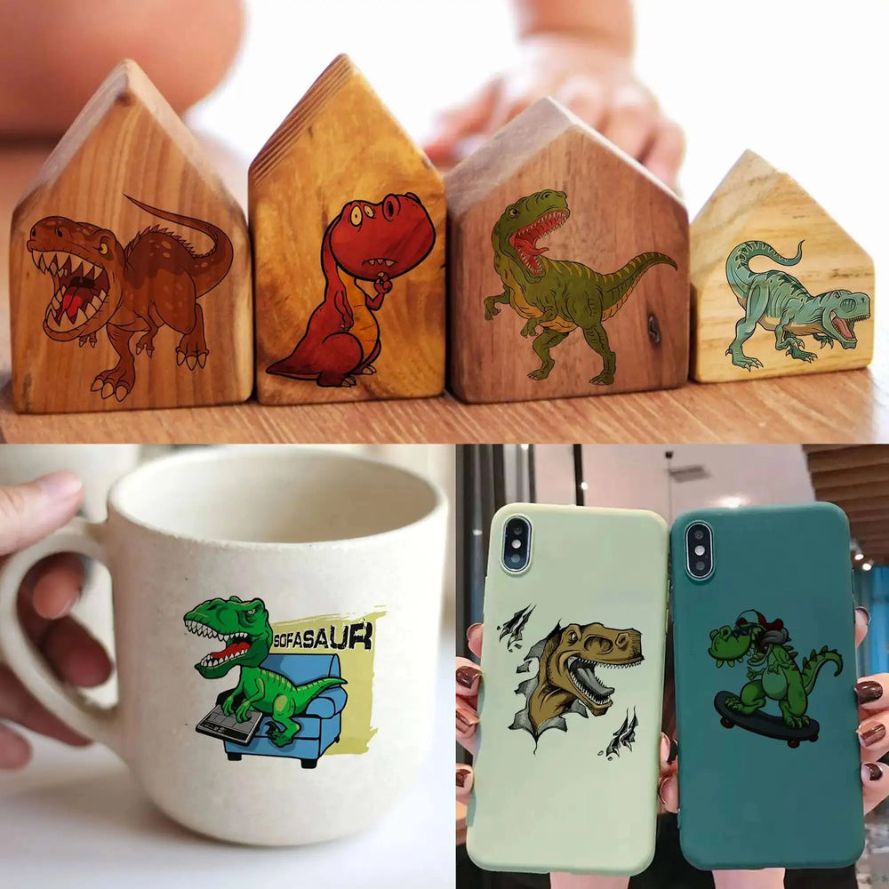 50 PCS 3D Dinosaur Temporary Tattoos For Boys Girls Kids Fake T-Rex Tattoo Sticker Small Dino Party Favor Sets Supplies Tatoos (ONLINE ORDER ONLY)