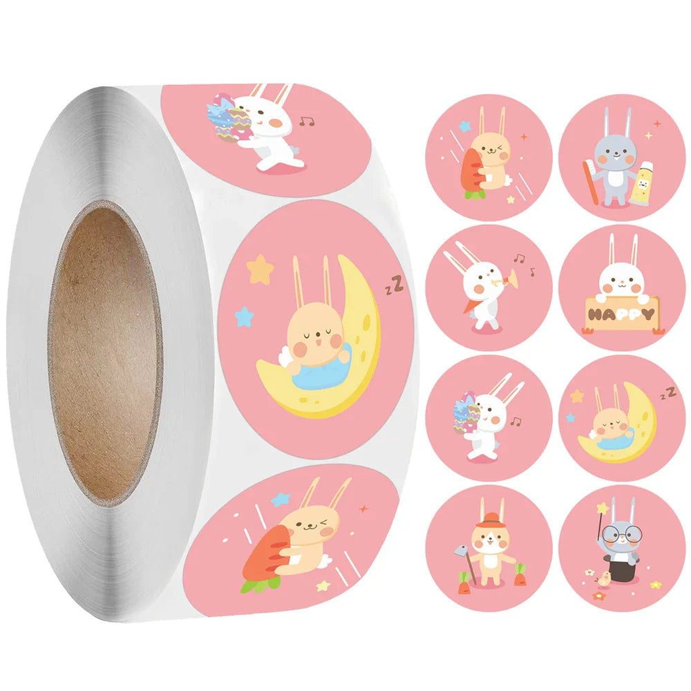 500pcs/roll Animals Stationery Labels Cute Reward Stickers For Kids Children Kindergarten School Students Games Toy (ONLINE ORDER ONLY)