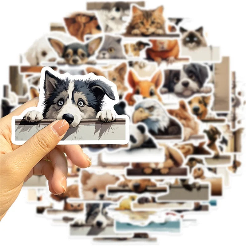 10/30/60PCS Kawaii Lay Dog PVC Sticker Aesthetic Chidlren's Korean Stationery Decoration Scrapbooking School Supplies for Kids (ONLINE ORDER ONLY)