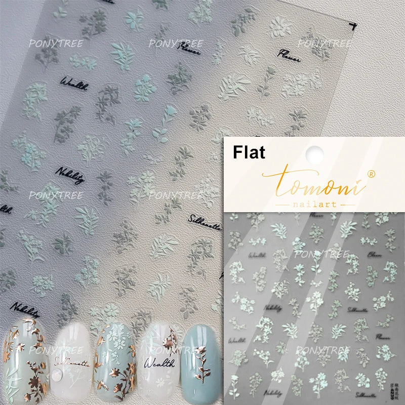 Hot Stamping Purple Line Love Heart Lace Bowknot Chain Branches Star Flower Leaf Butterfly Plant Flower Nail Art Stickers Decals (Online Order Only)