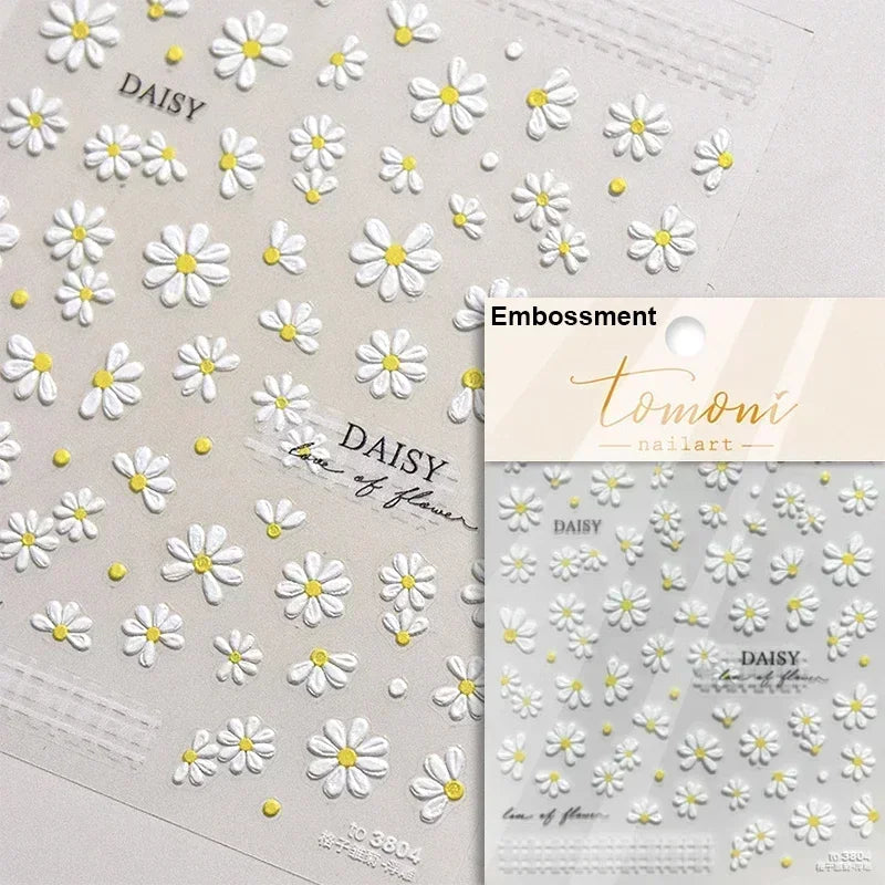 Hummingbird Iris Butterfly Peony Rose Tulip Daisy Lily Flowers Morning Glory Pearl Rhinestones Nail Art Sticker Decoration Decal (ONLINE ORDER ONLY)