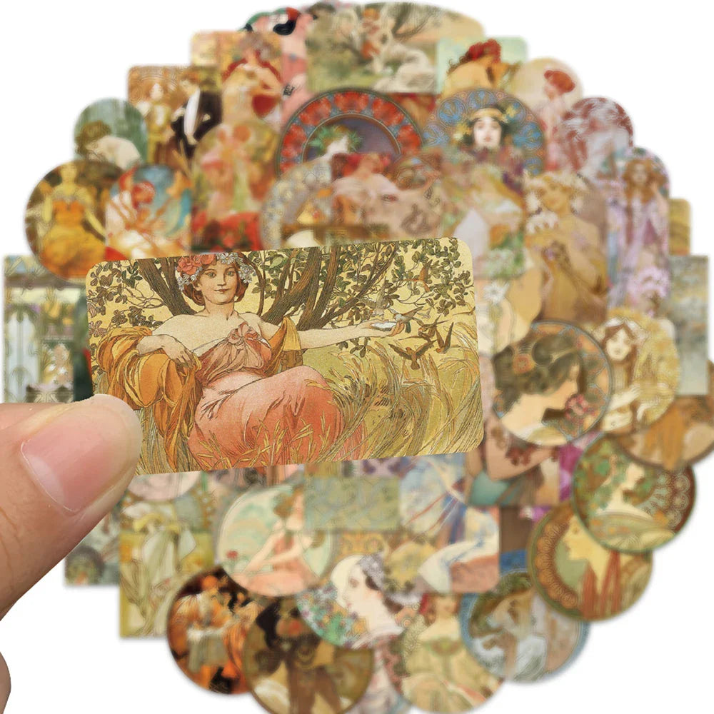 10/30/54PCS Renaissance Artist Painting Stickers Vintage Decals DIY Album Phone Suitcase Skateboard Laptop Car Bike Toys Sticker (ONLINE ORDER ONLY)