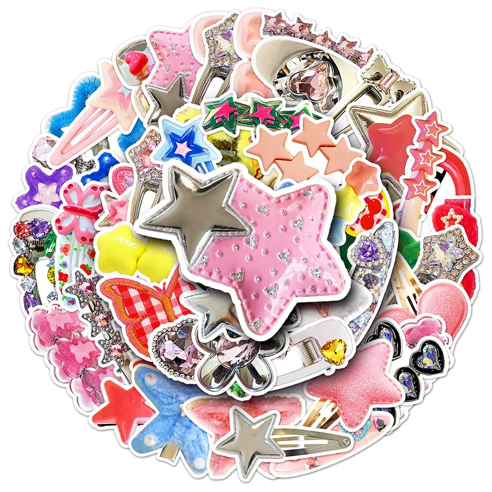 Y2K Cute Girl Stickers for Phone Laptop Luggage Skateboard - Fun Gift (Online Order Only)