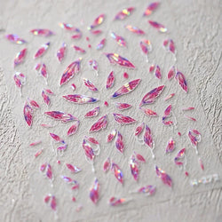 Charming White Shiny Pearl Rhinestone Wings Feathers Crown Moon Stars 3D Self Adhesive Nail Art Sticker Manicure Decal Wholesale (ONLINE ORDER ONLY)