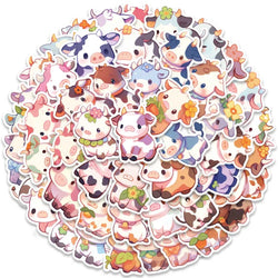 50pcs Waterproof Graffiti Cute Cartoon Cow Animal Sticker For Luggage Laptop Guitar Phone Skateboard Vinyl Decals (ONLINE ORDER ONLY)