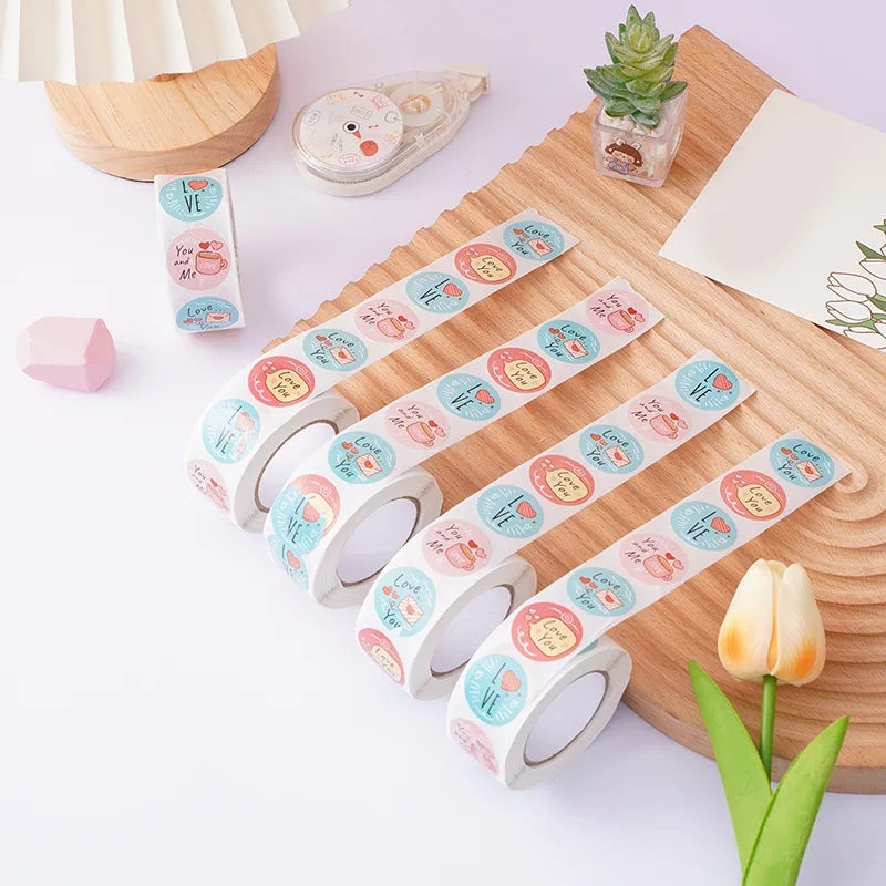 100-500pcs  New Cartoon I LOVE YOU Love Valentine Day Sticker Wedding Gift Packaging Labels Love Scrapbooking Diy Label Stickers (ONLINE ORDER ONLY)