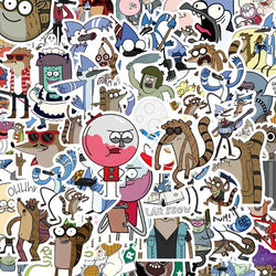 52pcs Regular Show Stickers for Laptop, Phone, Scooter, Cup, Fridge, Stationery (ONLINE ORDER ONLY)