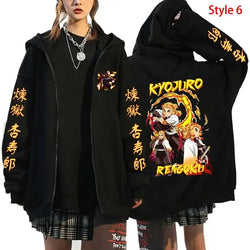 Rengoku Zipper Hoodie: Flame Hashira Anime Jacket (ONLINE ORDER ONLY)