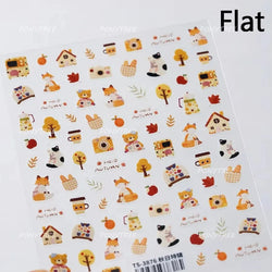 Charm Retro Bear Candy Cake Bowknot Rabbit Bunny Strawberry Footprint Muffin 3D Adhesive Nail Art Stickers Chic Manicure Decals (ONLINE ORDER ONLY)